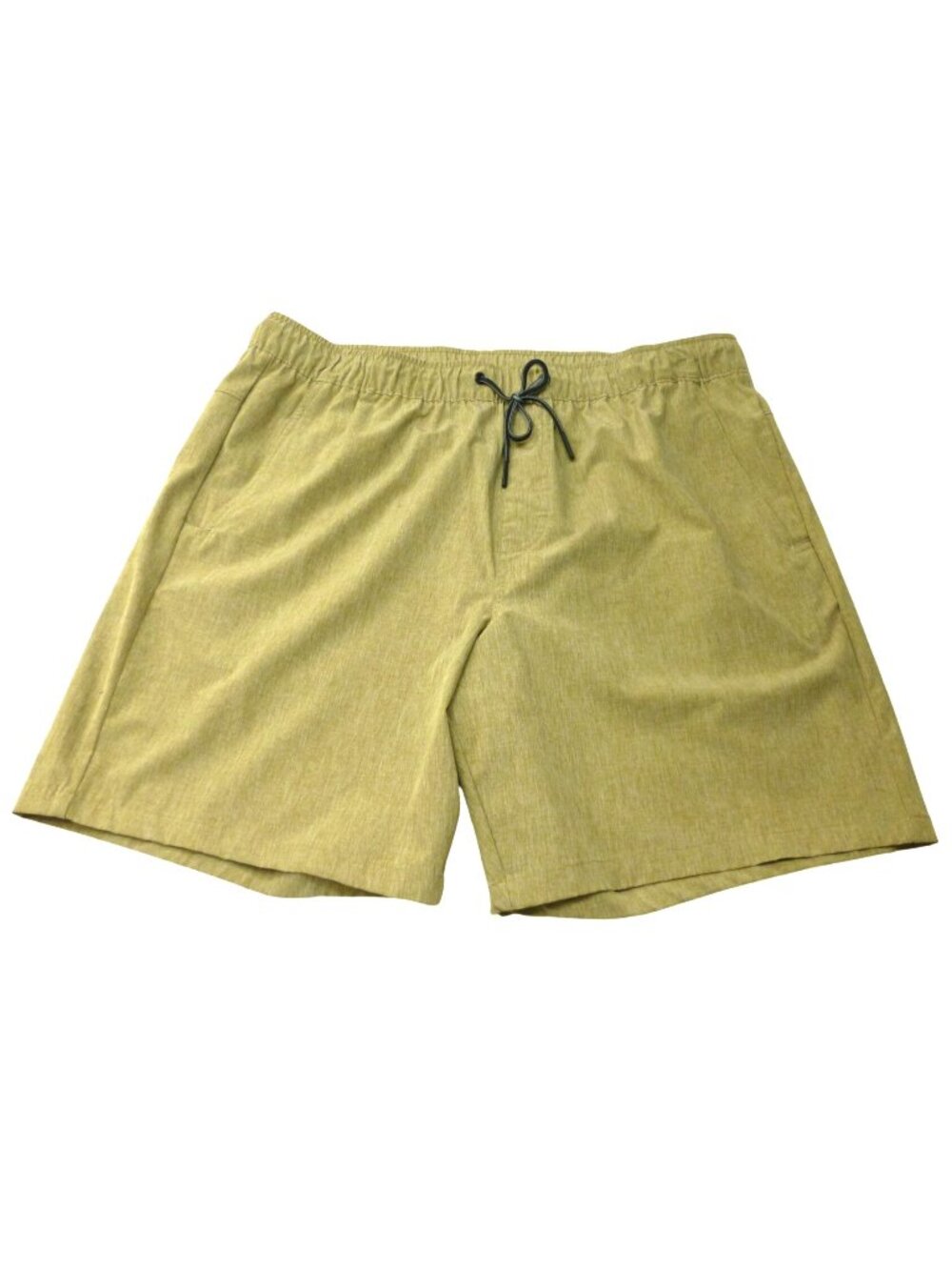 Eddie Bauer Mens XL Khaki Elastic Waist Drawstring Casual Shorts 8" Inseam